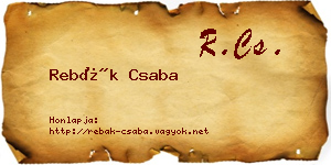 Rebák Csaba névjegykártya